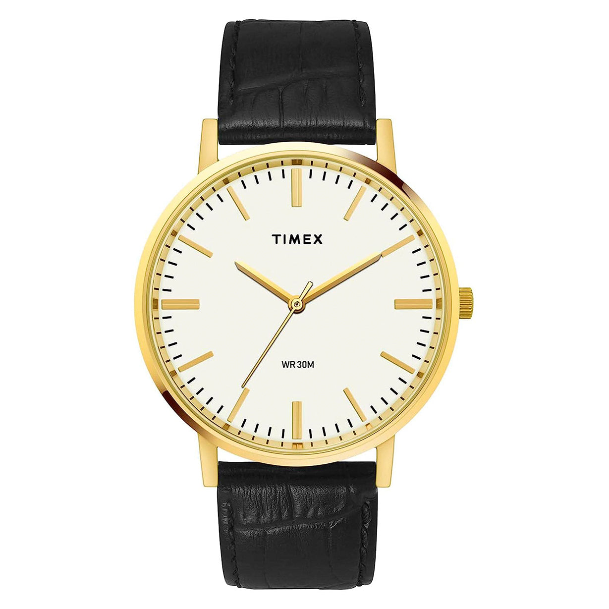 Classics Mens White Dial Leather Strap