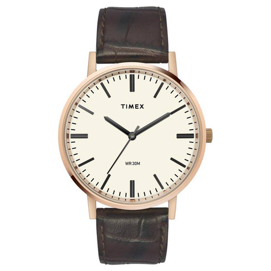 Classics Beige Dial Leather Strap