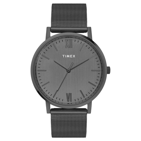 Fashion Grey Dial Black Stainless Steel Strap
