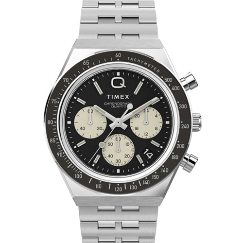 Timex Q Timex Men Black Round Dial Analog Watch 40mm TW2V42600UJ