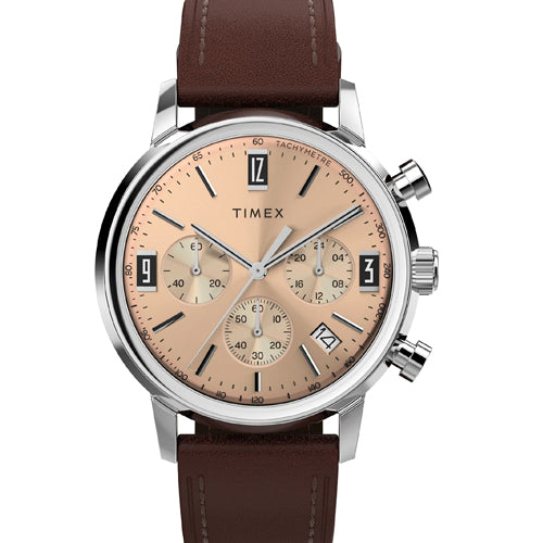 Timex Marlin Men Rose Gold Round Dial Analog Watch 40mm TW2W51400UJ