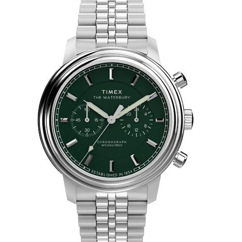 Timex Waterbury Green Round Dial Analog Men's Watch 41mm TW2Y23600UJ