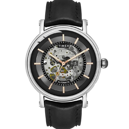 Timex E Class Men's Black Dial Round Case Automatic Function Watch 44mm TWEG16716