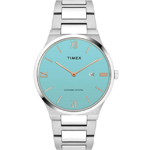 Timex E Class Men Blue Round Dial Analog Watch 41mm TWEG23604