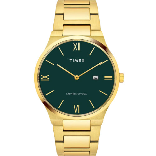 Timex Fashion Men Green Round Dial Analog Watch 41mm TWEG23605
