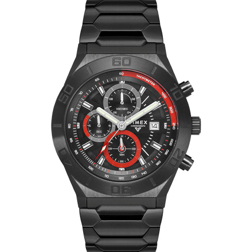 Timex E Class Men Black Round Dial Analog Chronograph Watch 44mm TWEG24902