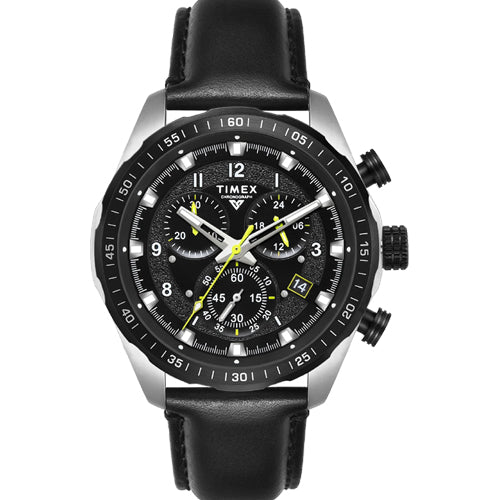 Timex Vector Men Black Round Chronograph Dial Analog Watch 45mm TWEG26003