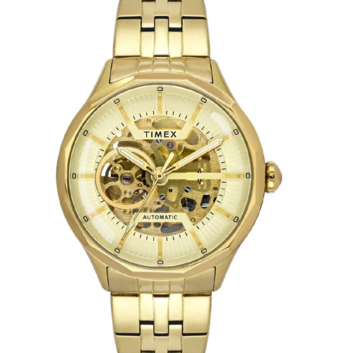 Timex Round Champagne Dial Analog Automatic Men's Watch 44mm TWEG27600