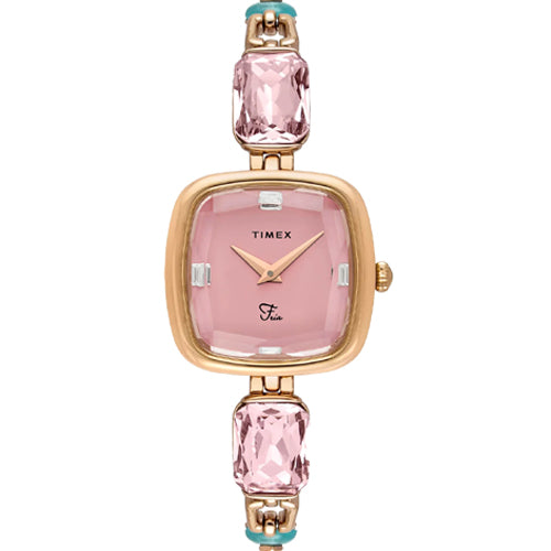 Timex Fria Pink Square Dial Analog Women's Watch 26.5mm TWEL21203