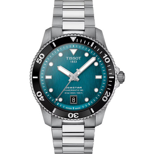 Tissot T-Sport Graded Turquoise & Black Dial Men 40mm