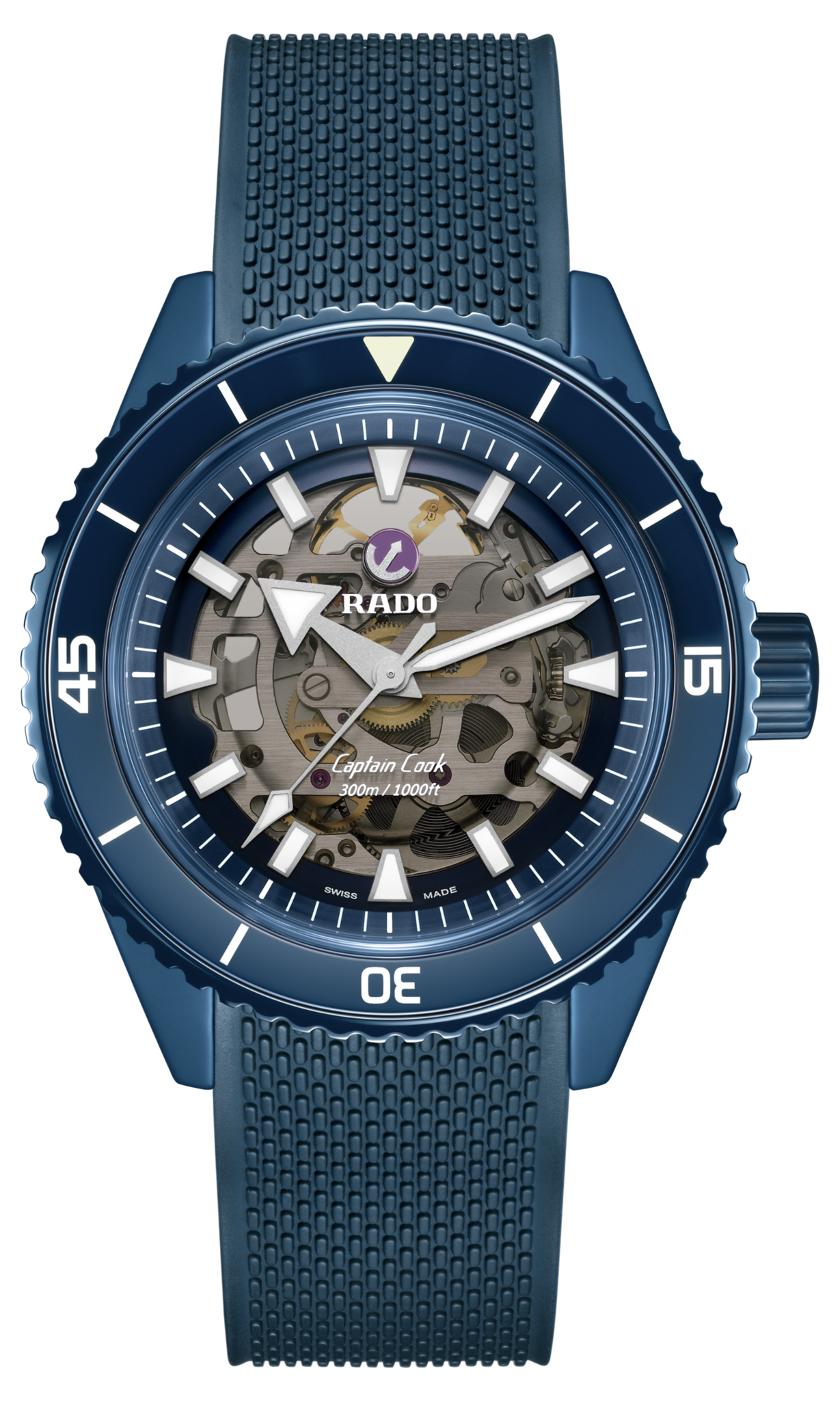 Rado Captain Cook High-Tech Ceramic Skeleton Blue Dial Men 43mm