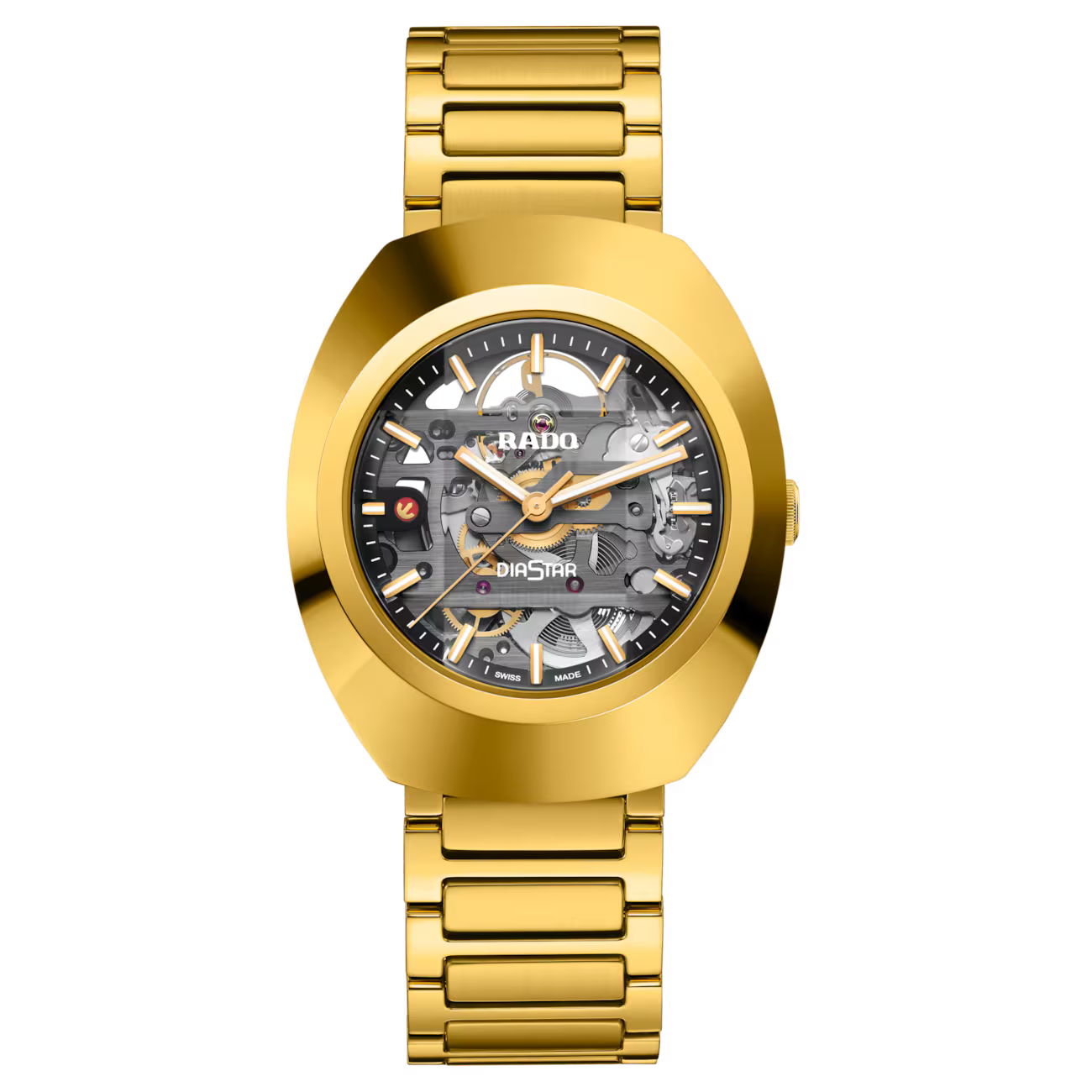 Rado DiaStar Original Skeleton Black, Yellow Dial Unisex 38mm