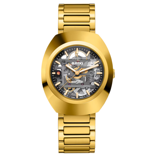 Rado DiaStar Original Skeleton Black, Yellow Dial Unisex 38mm