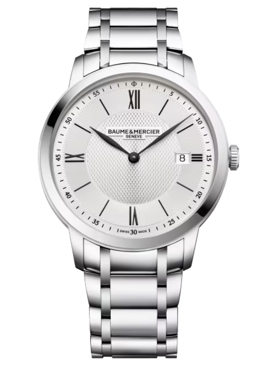 Baume & Mercier Classima Silvery, Satine Dial 40mm Men M0A10883