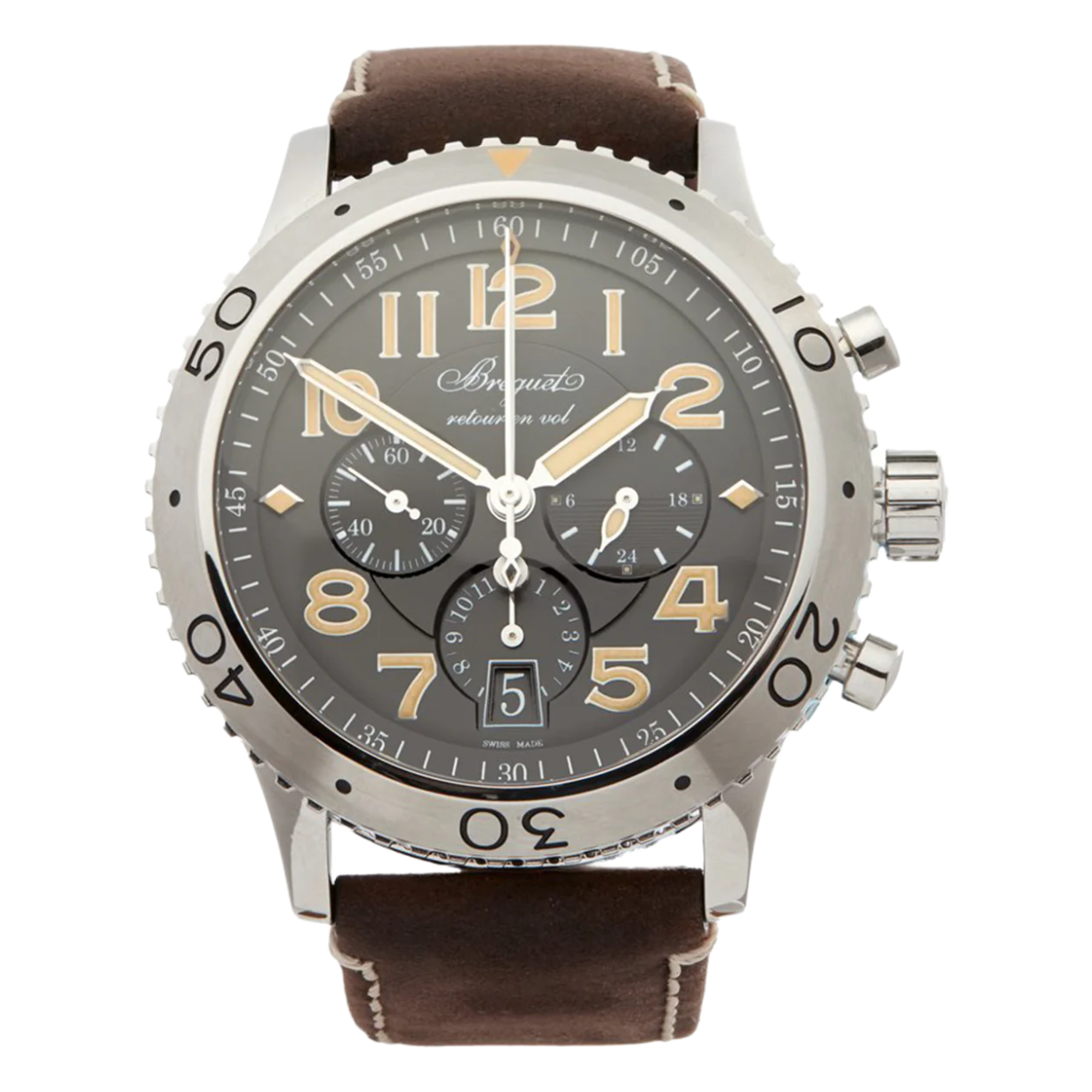 Breguet Type XX-XXI-XXII Grey Dial Men's Wrist Watch