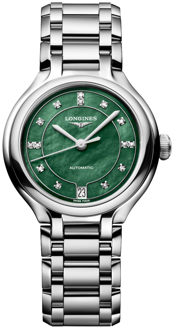 Longines PrimaLuna Vivid Green Mother-Of-Pearl Dial Women 34mm L81244076