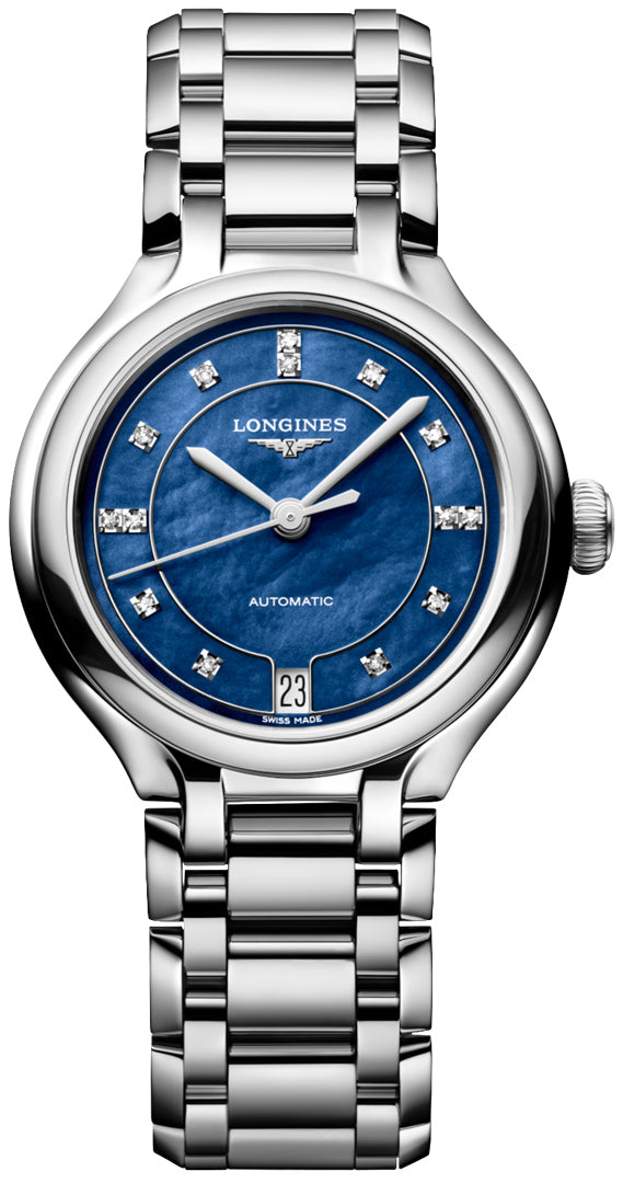 Longines PrimaLuna Luminous Blue Mother-Of-Pearl Dial Women 34mm L81244976