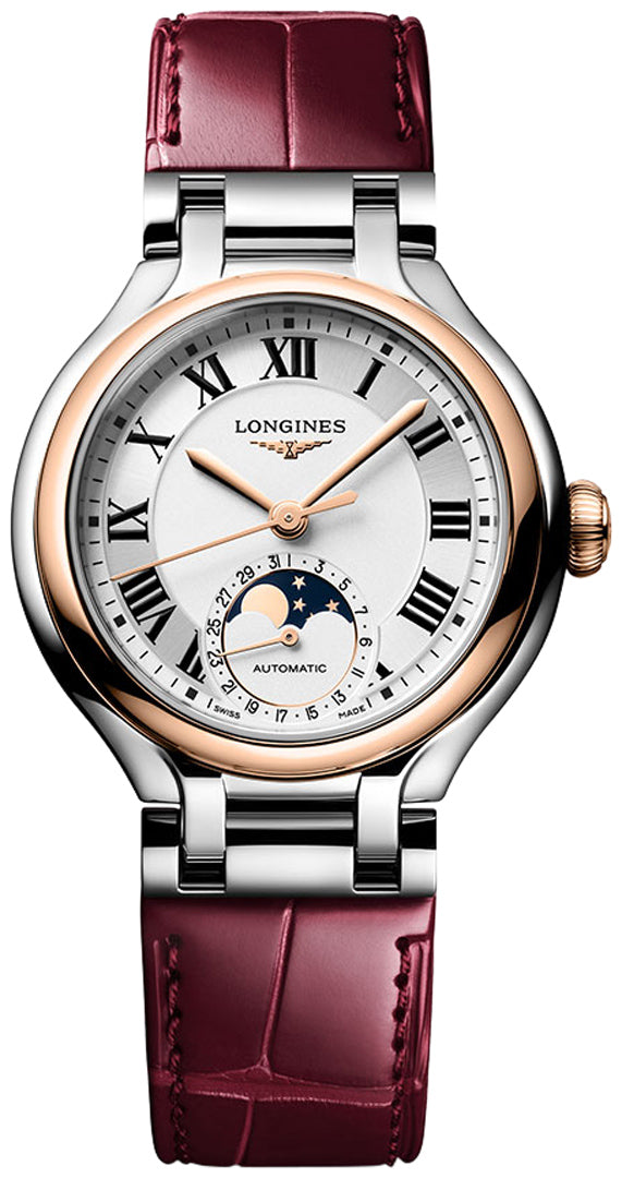 Longines PrimaLuna Moonphase Sunray Silver Dial Women 34mm L81265712
