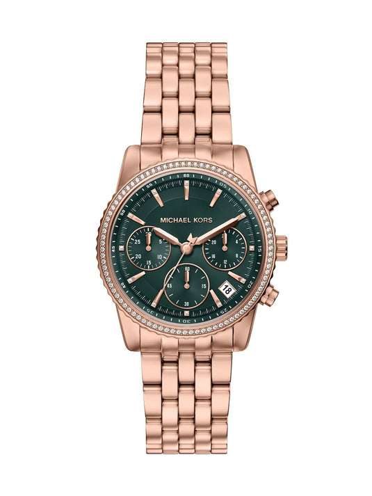 Michael Kors Bryant Green Dial Women Quartz 35mm MK7600