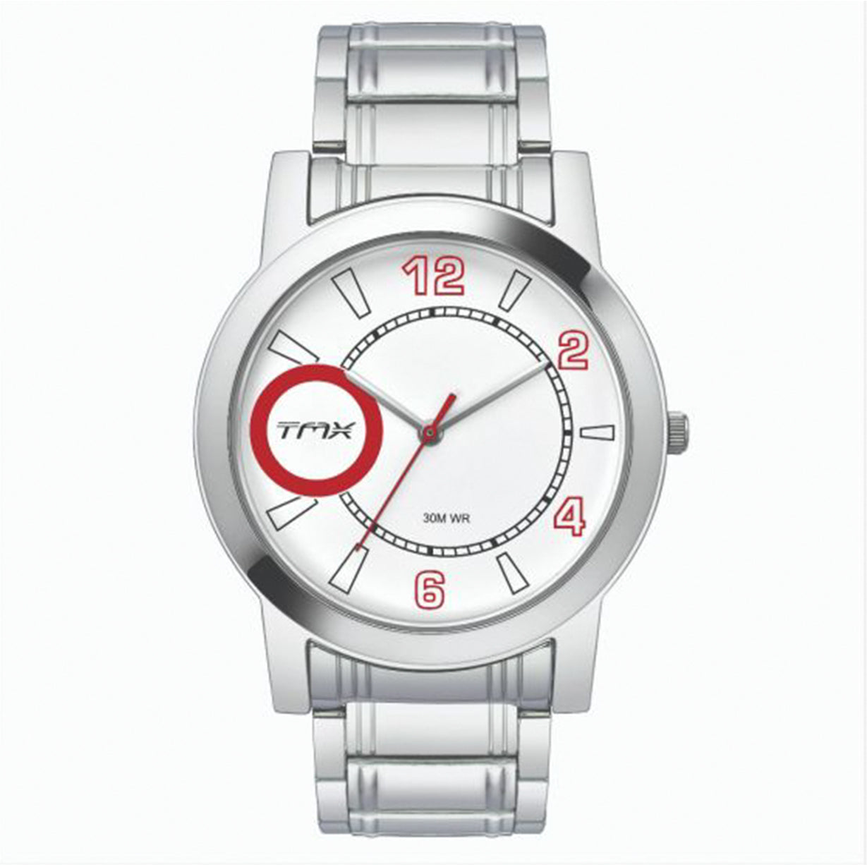 Sporty White Dial Silver Stainless Steel