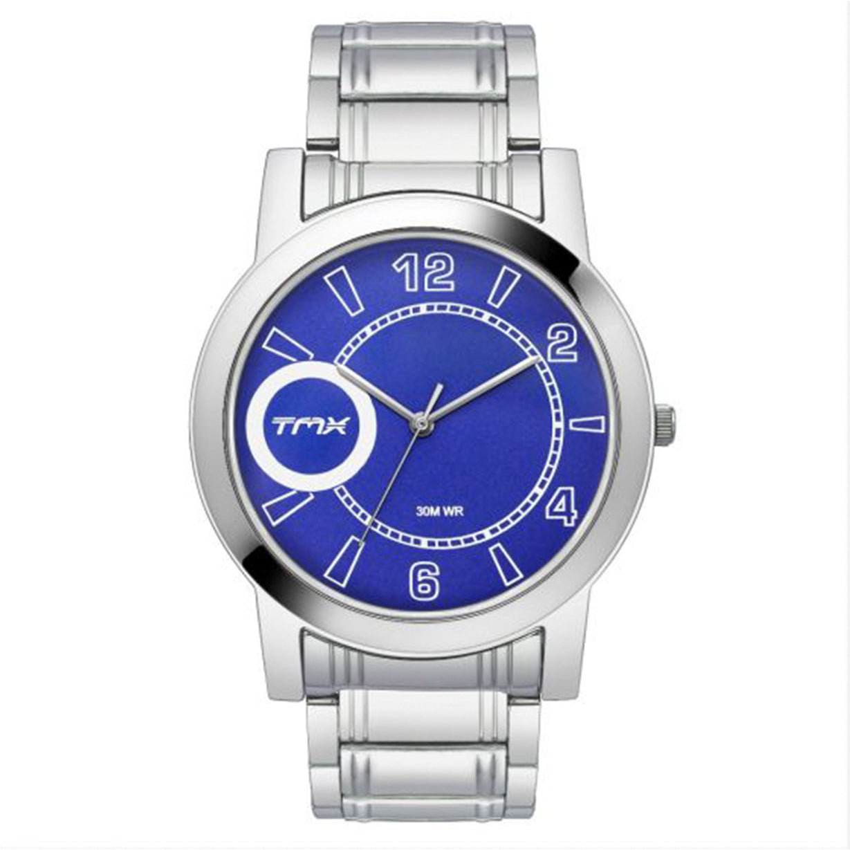 Sporty Blue Dial Silver Stainless Steel