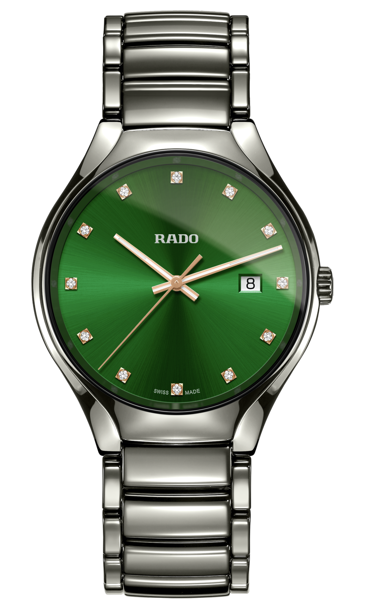 Rado True Round Diamonds Green Dial Unisex 40mm