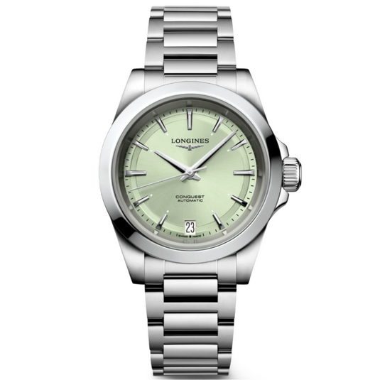 Longines Conquest Sunray Green Dial Men 34mm