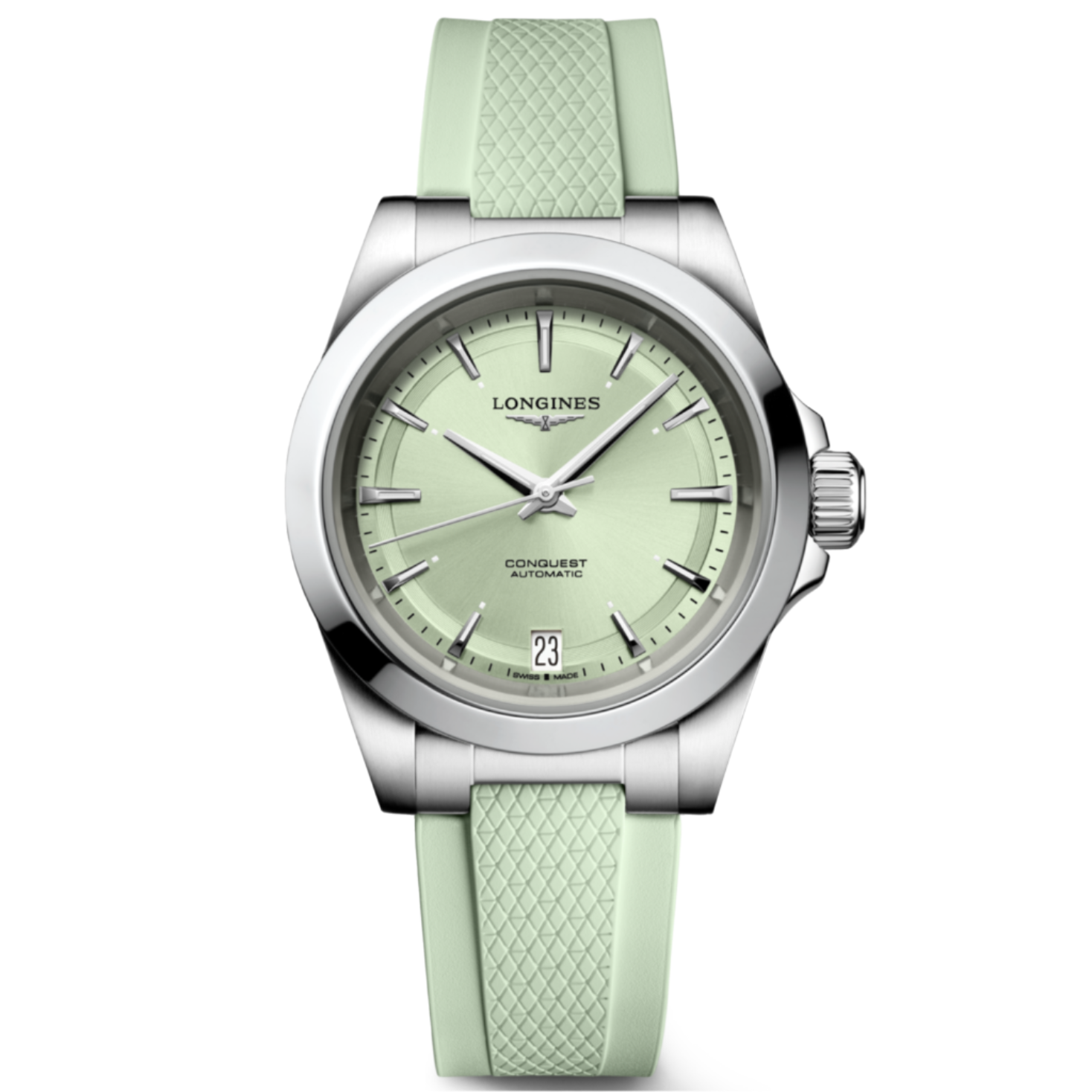 Longines Conquest Sunray Green Dial Men 34mm Zimson Watch Store