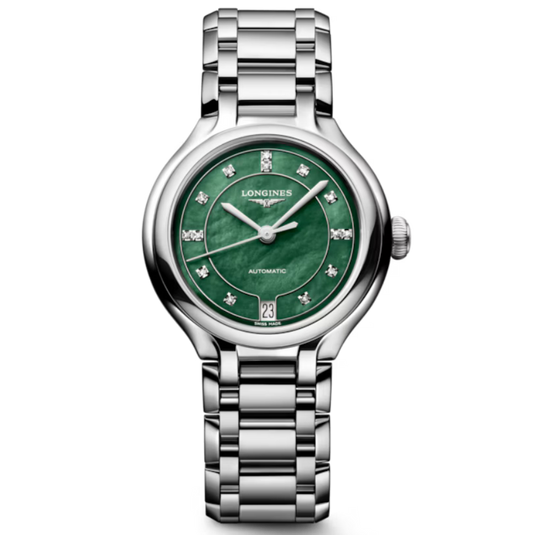 Longines PrimaLuna Vivid Green Mother-Of-Pearl Dial Women 34mm L81244076