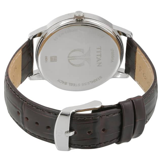 Workwear watch with white online dial & leather strap