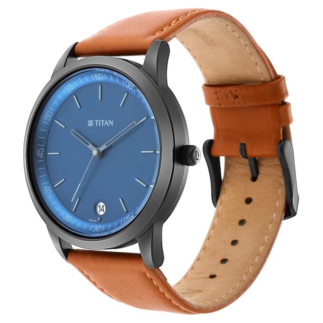 Minimals Blue Dial & Leather Strap