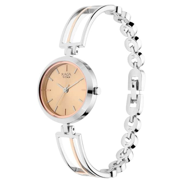 Raga viva rose gold dial metal strap watch best sale