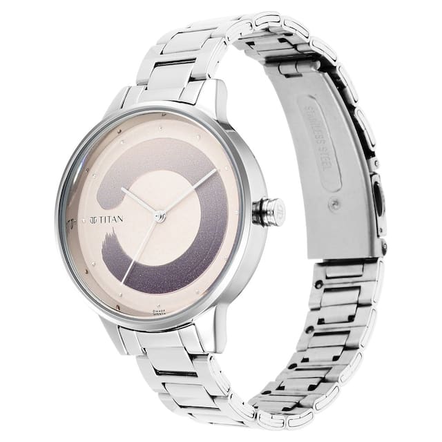 Purple Glam It Up Brown Dial & Stainless Steel Strap