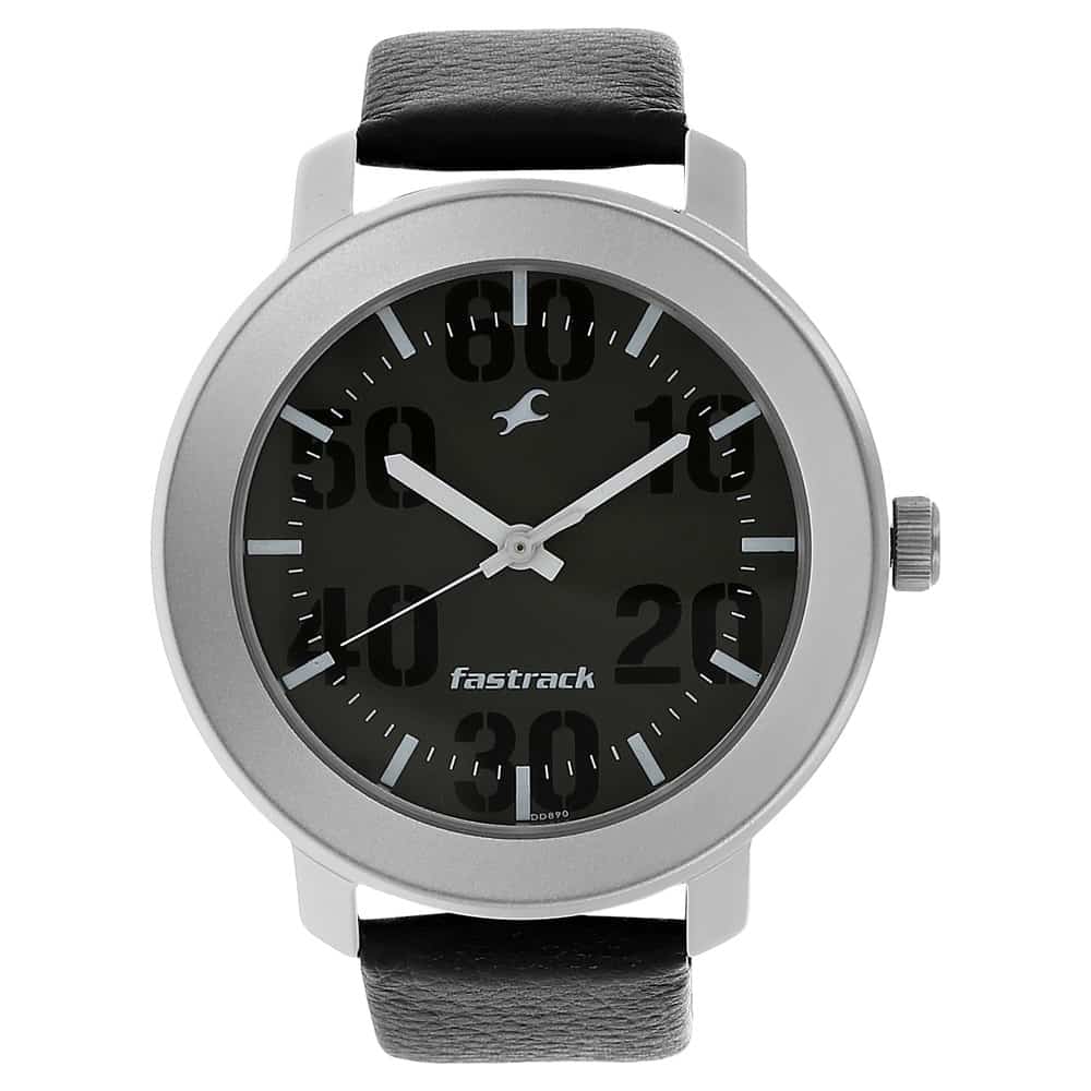 Fastrack Grey Dial & Black Leather