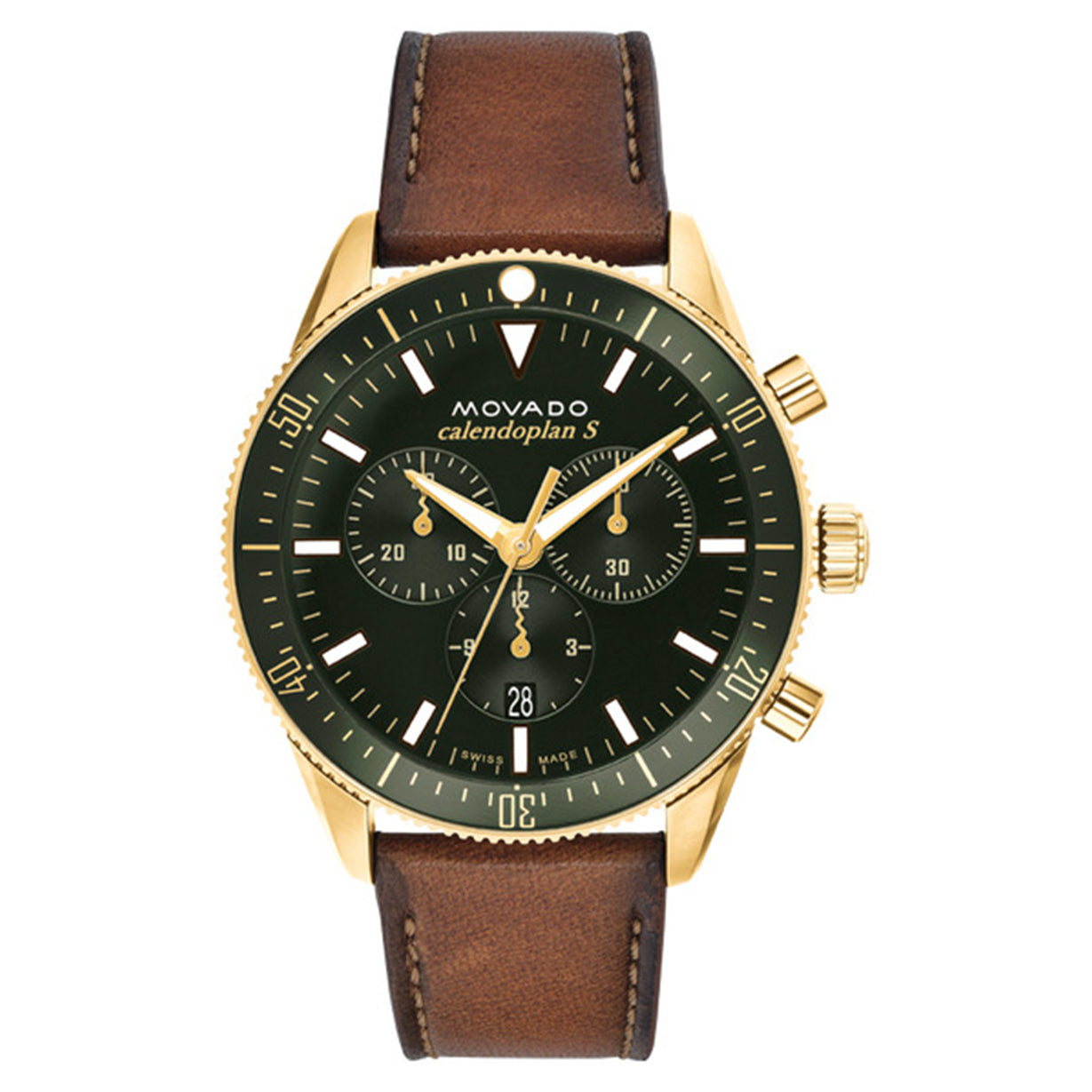 Movado Calendoplan Green Dial Men 42mm