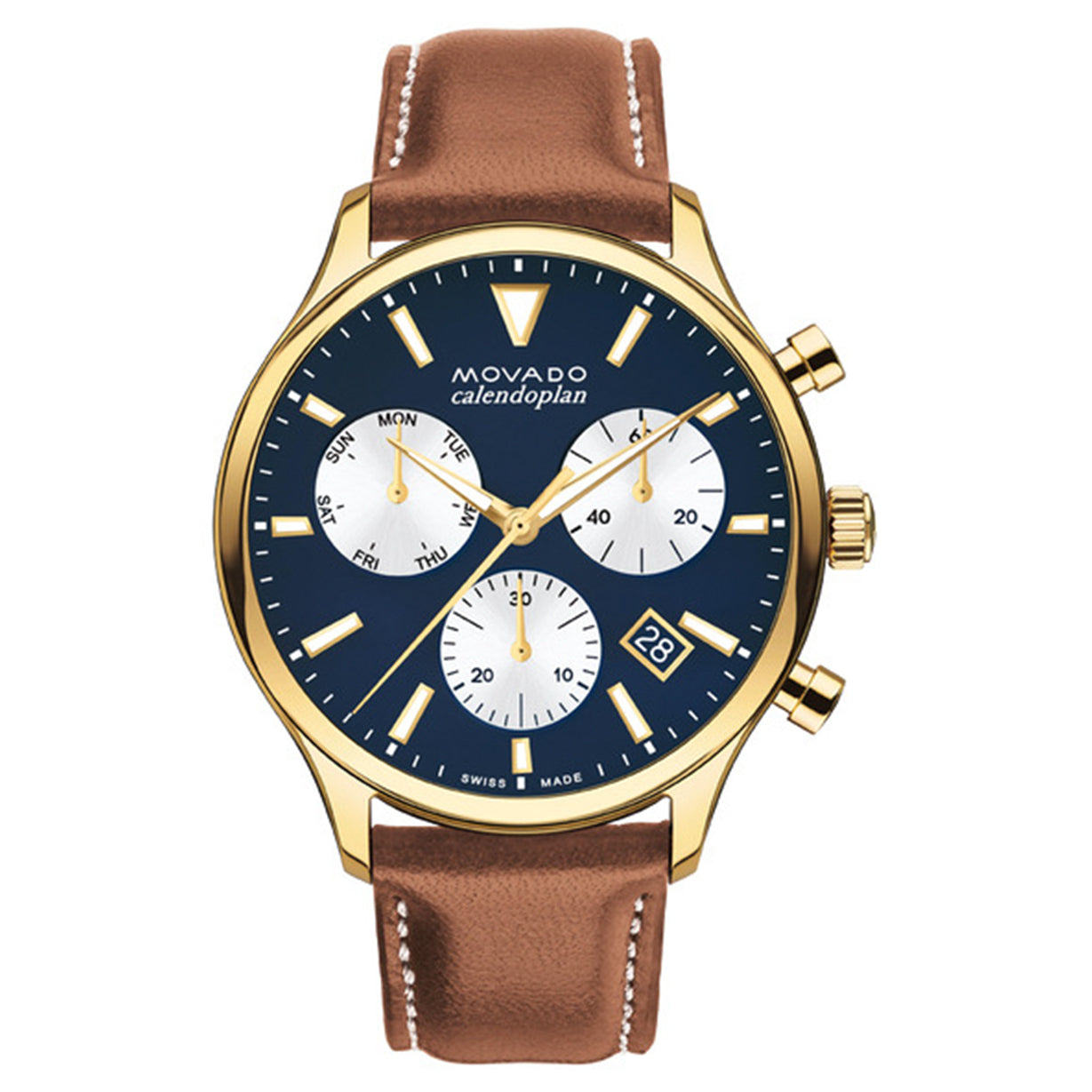 Movado Calendoplan Navy Dial Men 43mm