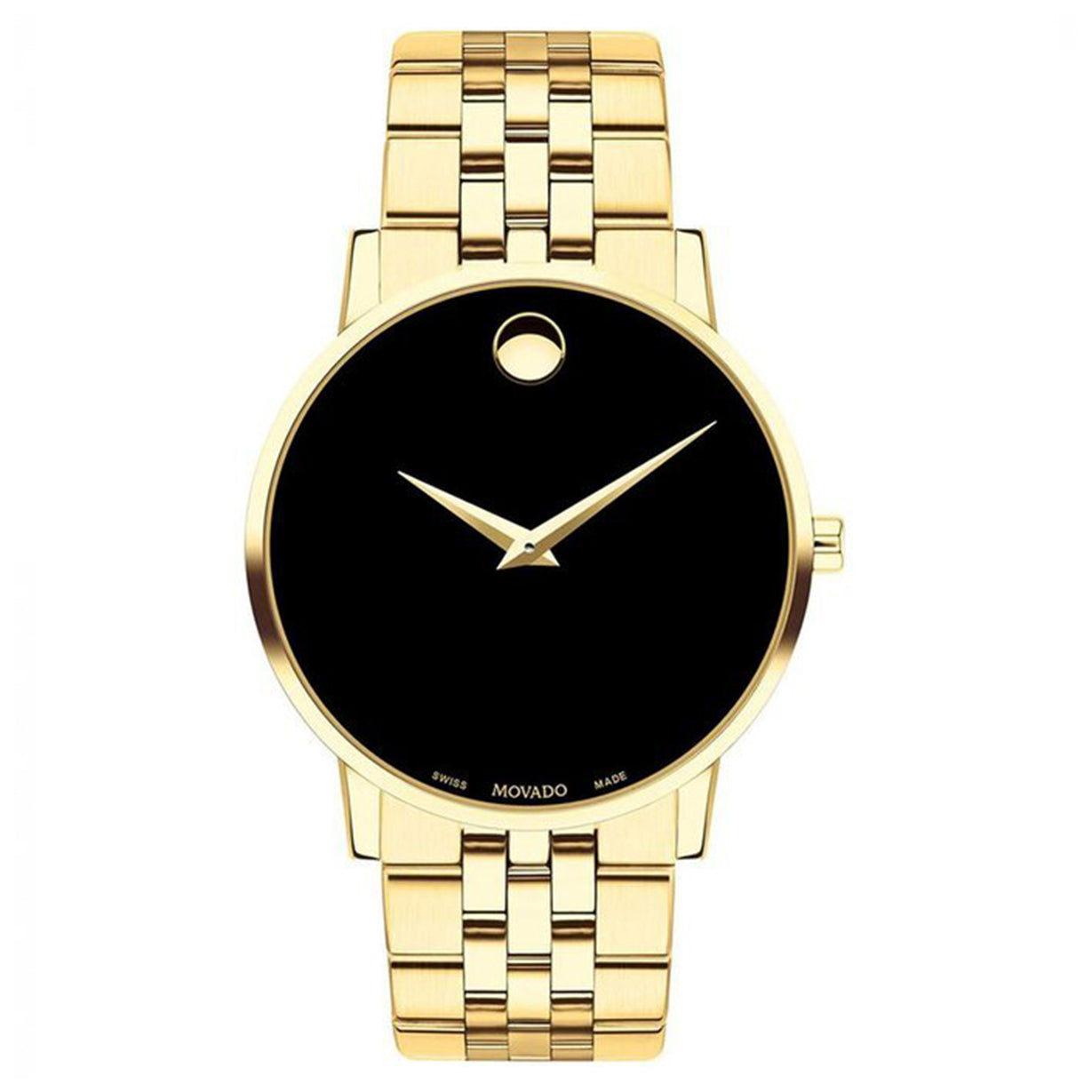 Movado museum black dial stainless steel men's watch on sale