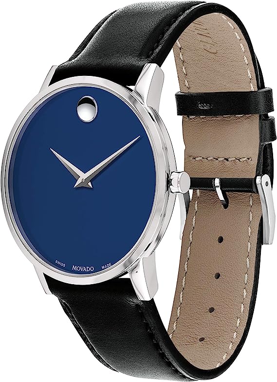 Museum Classic Blue Dial Black Leather Strap