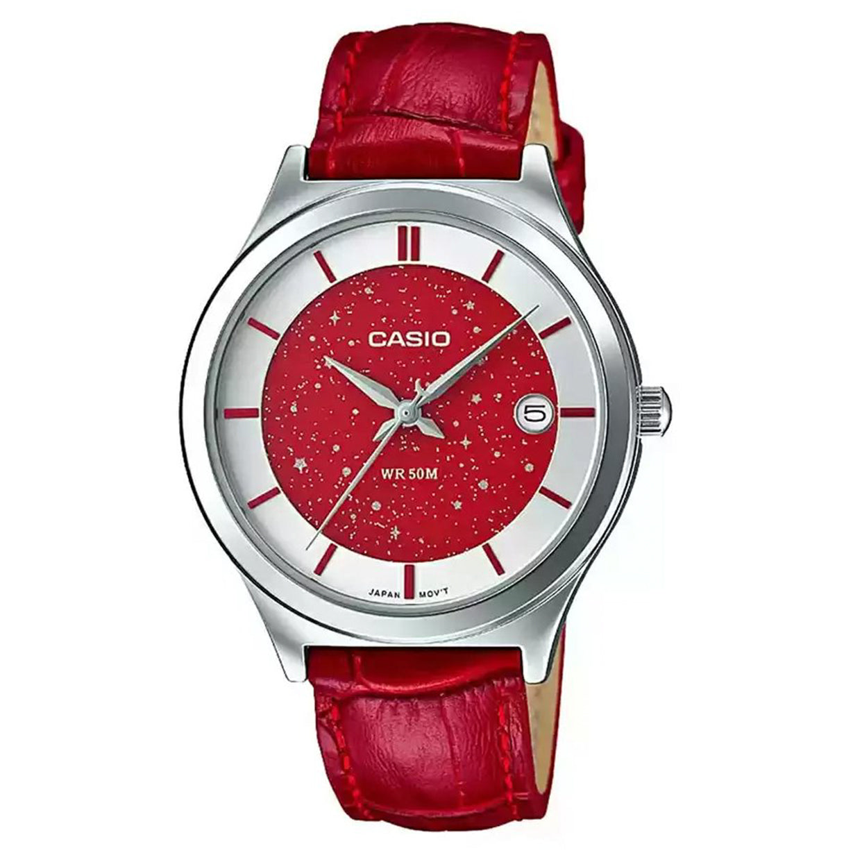 Casio Enticer Red Dial Women 34mm