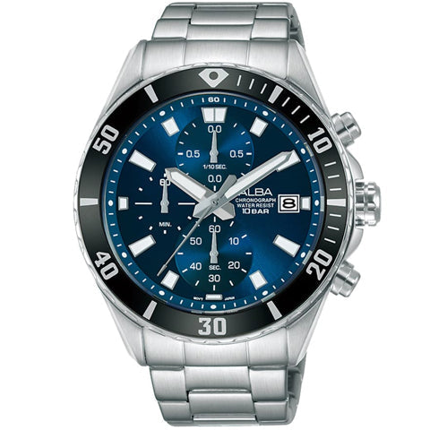 Alba Active Chronograph Blue & Silver