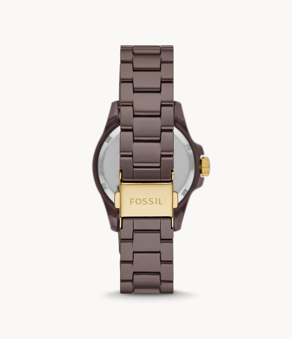 Fossil Fb-01 Brown Dial Women's Watch 36mm