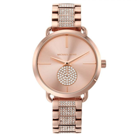 Portia Analog Rose Gold Dial Stainless Steel Strap Women's