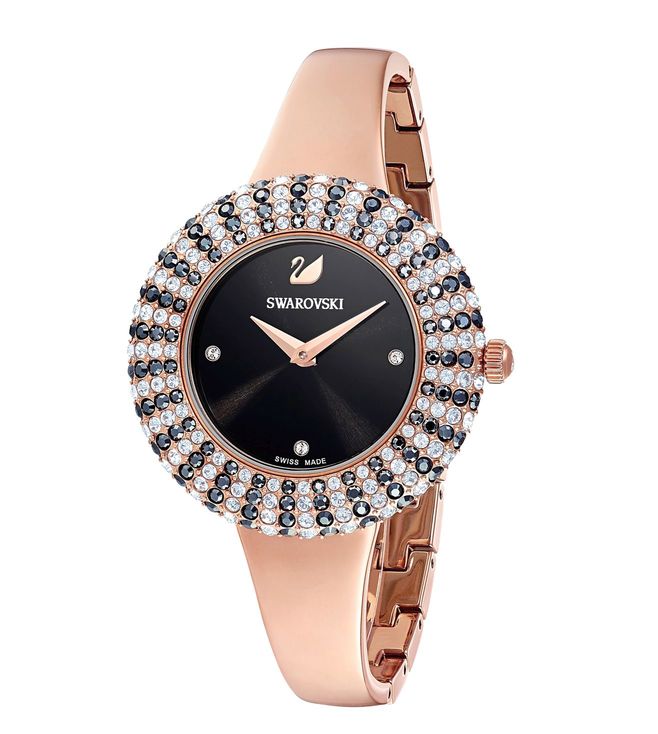 5484050 Swarovski Crystal Rose Black Dial with Rose Gold Watch for Women