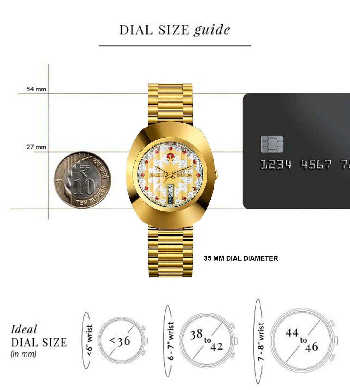 35mm Rado Original Rado Diastar Original Champagne Dial Men 35mm