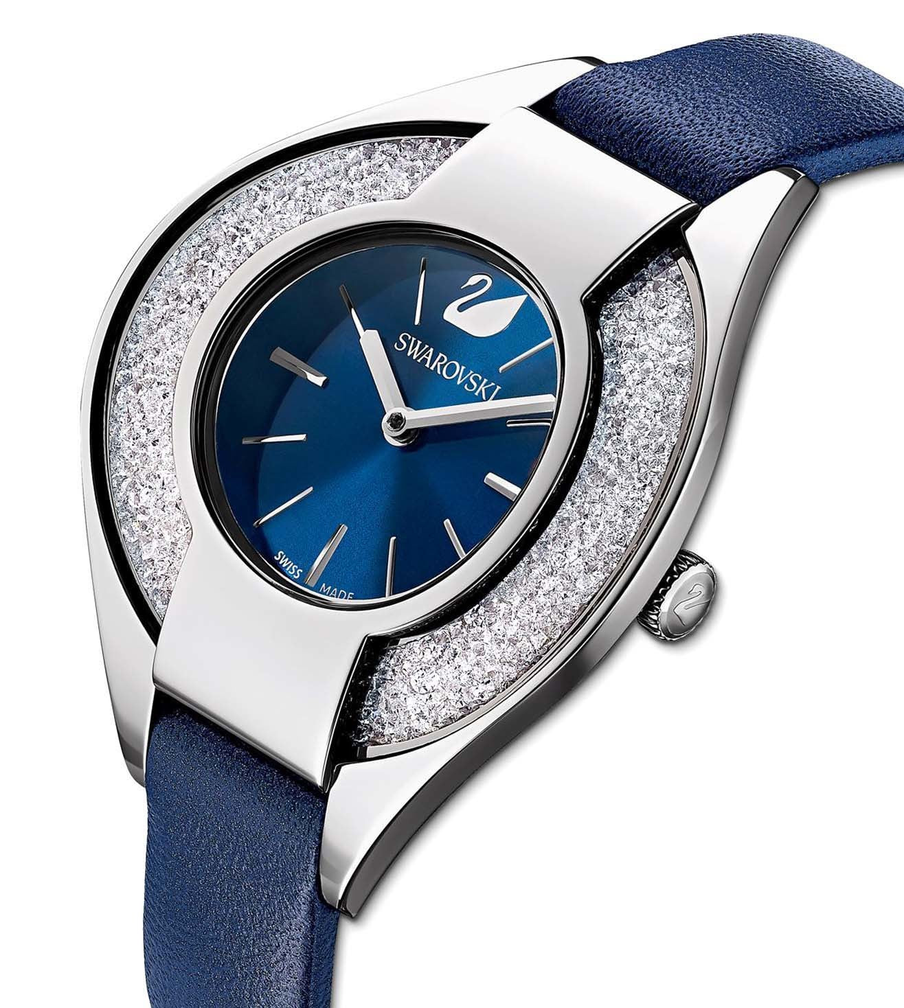 Crystalline Sporty Blue Dial & Leather Strap