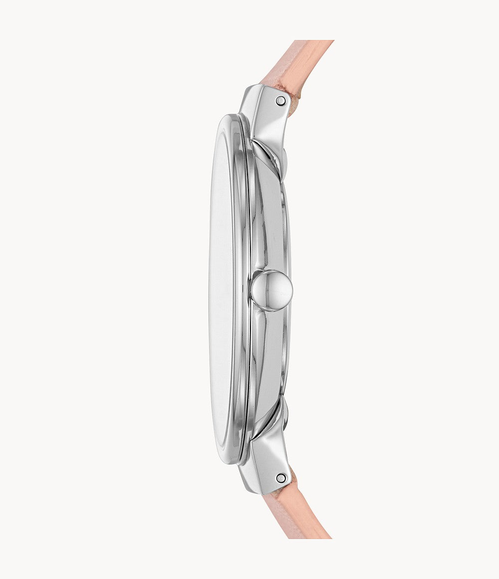 Annelie Silver Dial & Pink Leather