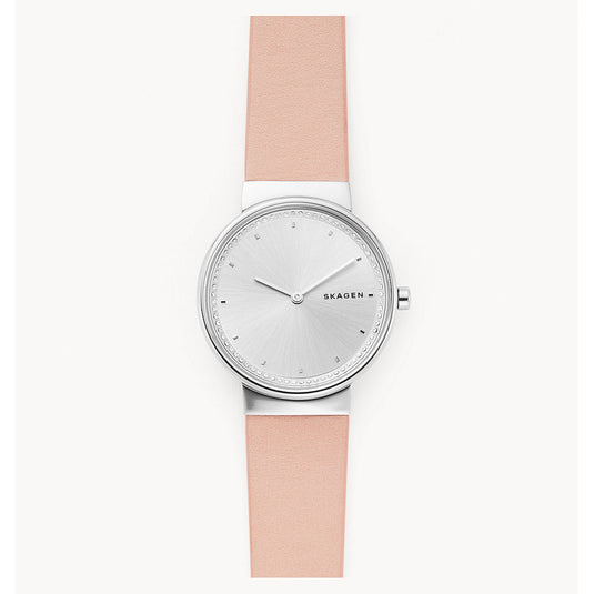 Annelie Silver Dial & Pink Leather