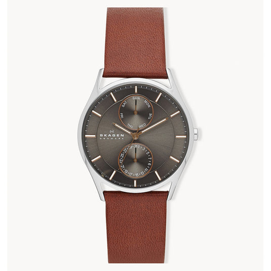 Holst Chronograph Grey Dial Brown Leather