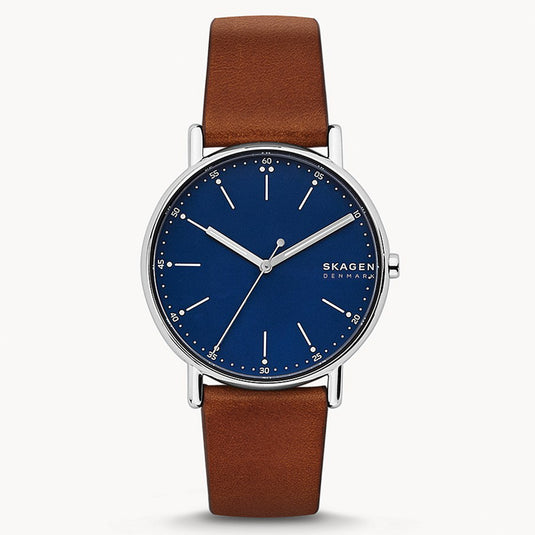Signatur Navy Dial Brown Leather Strap