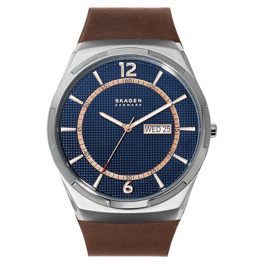 Melbye Navy Dial Brown Leather Strap